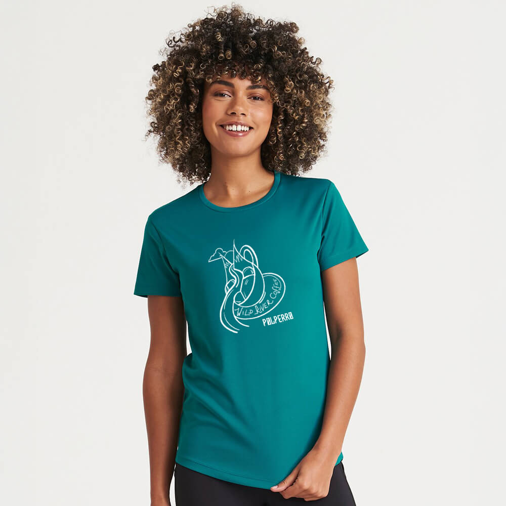 Ladies Cool T-Shirt with Wild River Coffee House Logo JC005