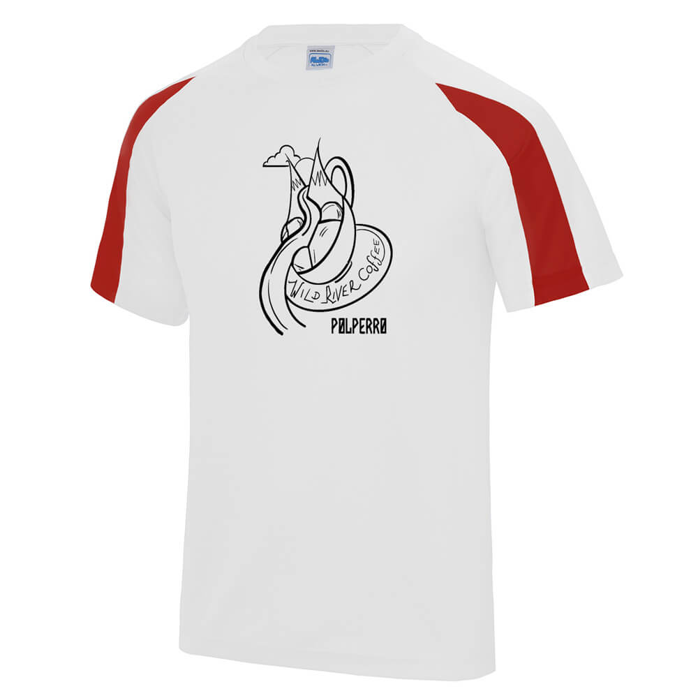 Contrast cool T with Wild River Coffee House Logo JC003