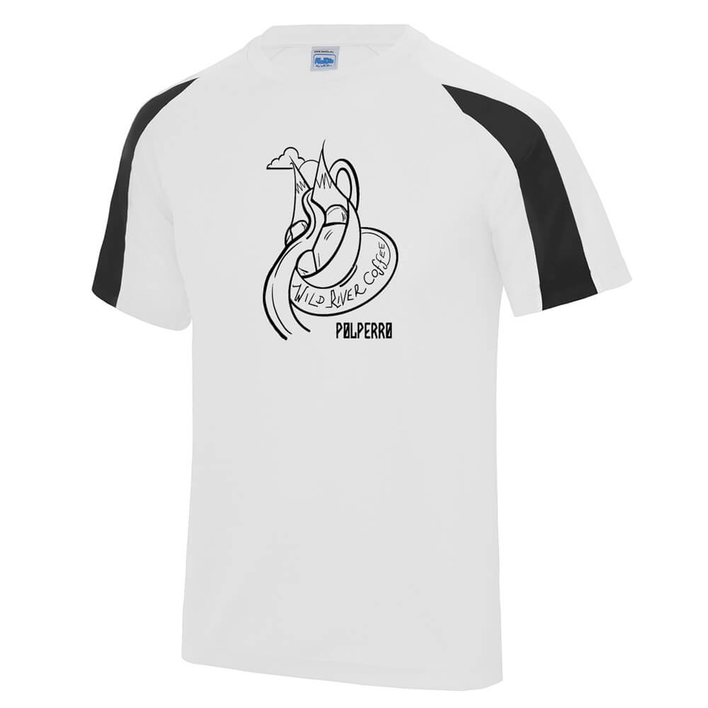 Contrast cool T with Wild River Coffee House Logo JC003