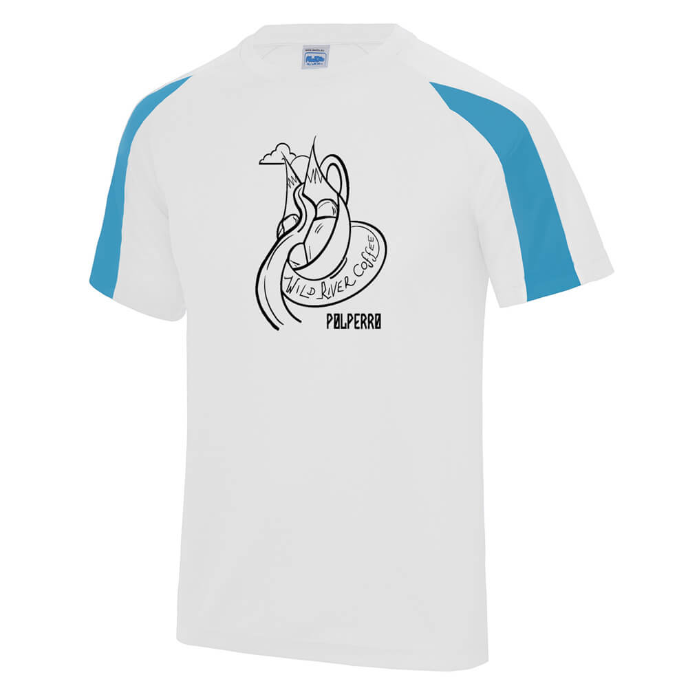 Contrast cool T with Wild River Coffee House Logo JC003