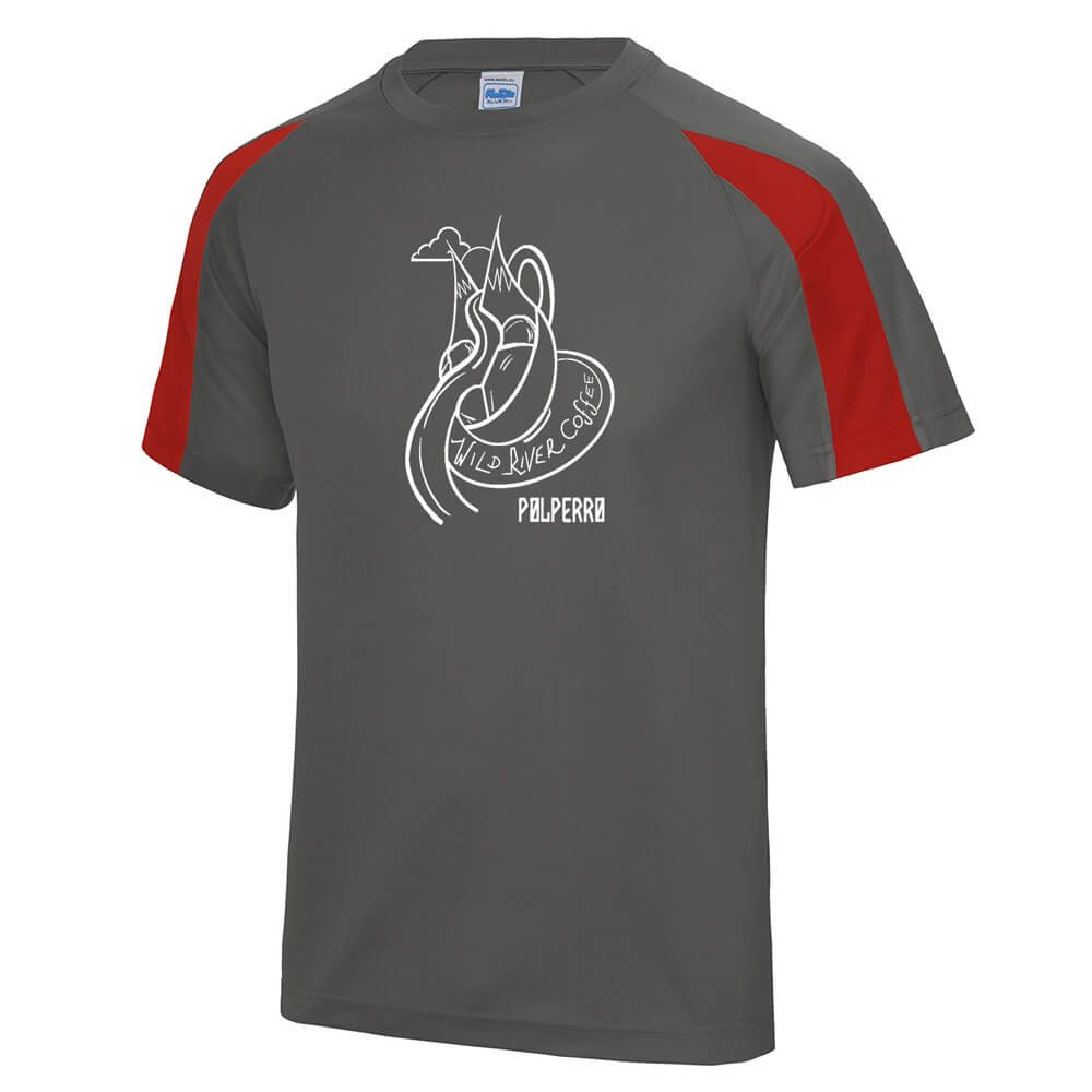 Contrast cool T with Wild River Coffee House Logo JC003