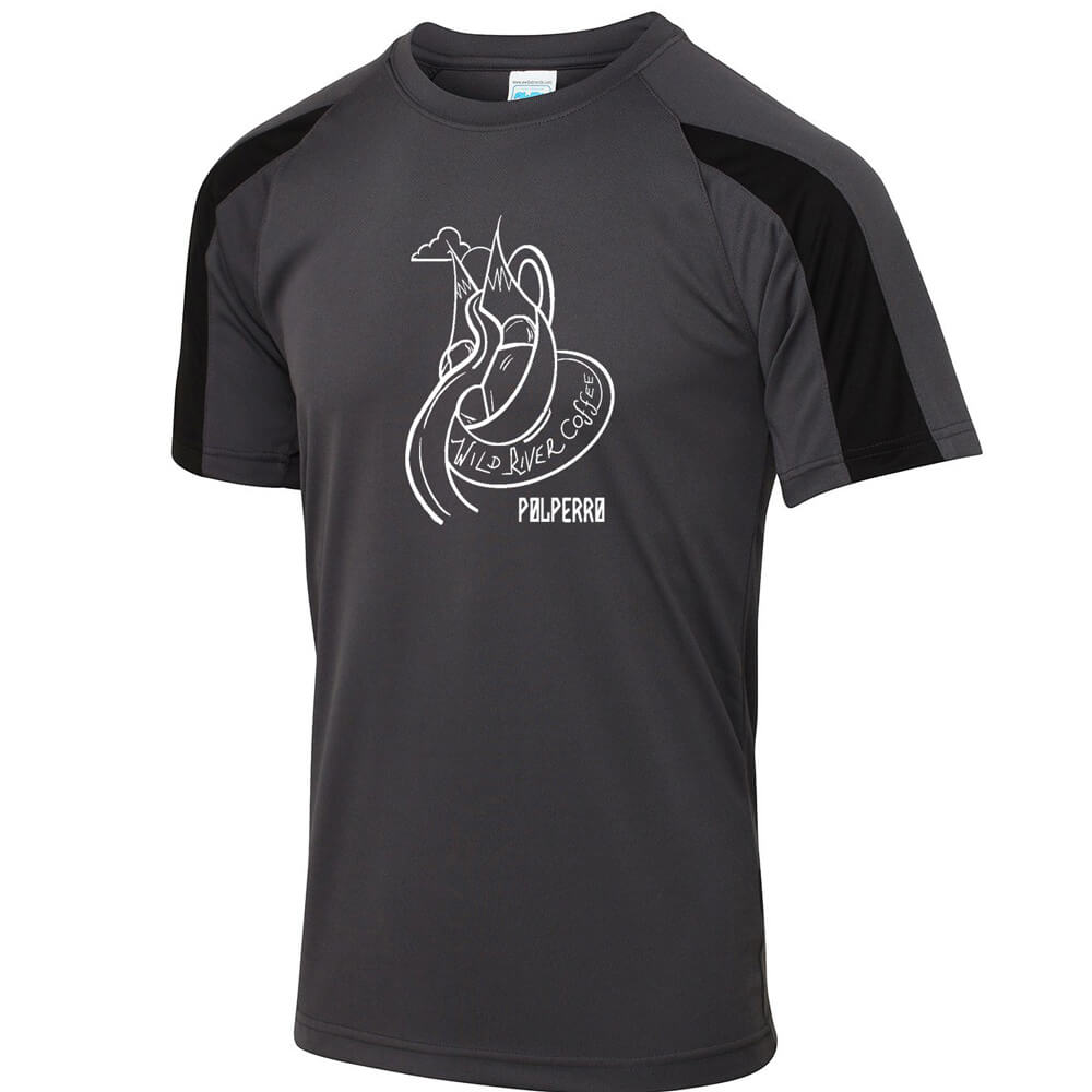 Contrast cool T with Wild River Coffee House Logo JC003