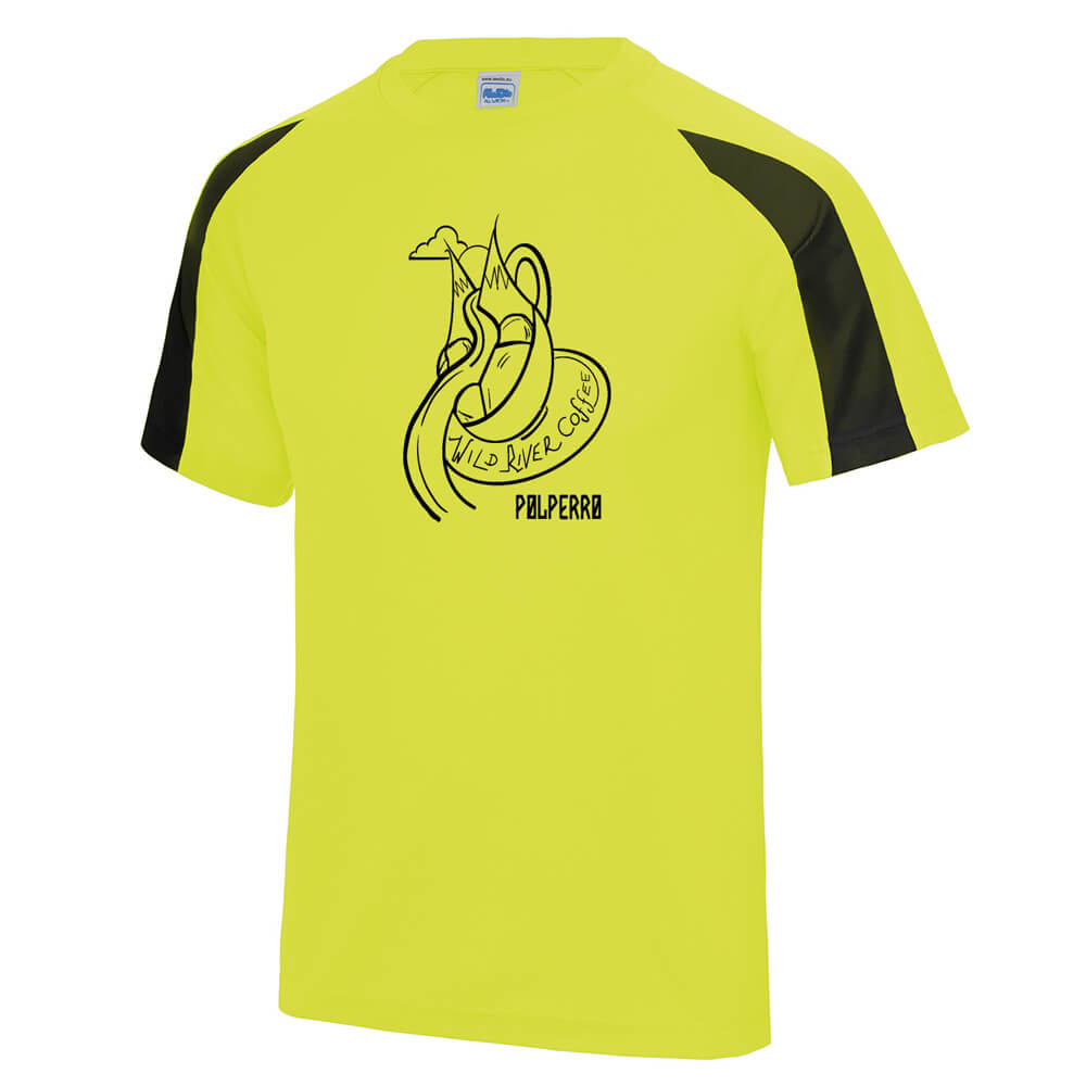 Contrast cool T with Wild River Coffee House Logo JC003