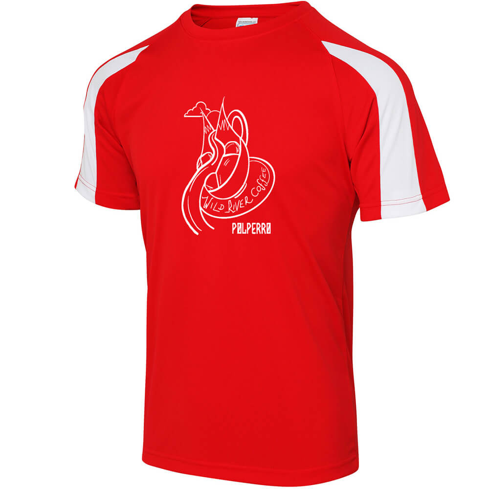 Contrast cool T with Wild River Coffee House Logo JC003