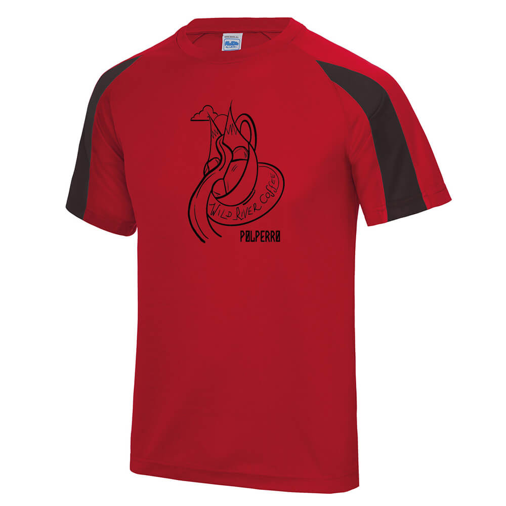 Contrast cool T with Wild River Coffee House Logo JC003