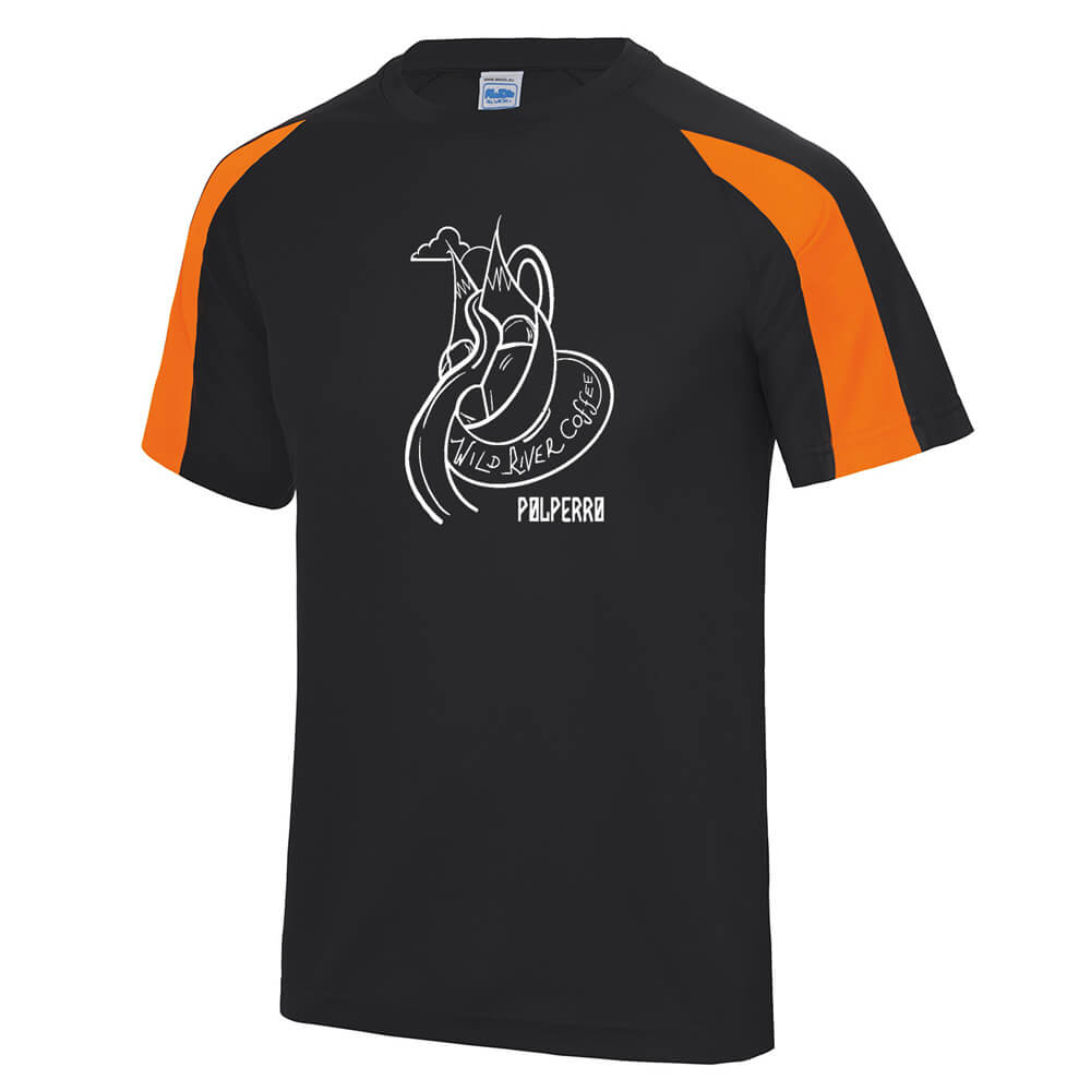 Contrast cool T with Wild River Coffee House Logo JC003