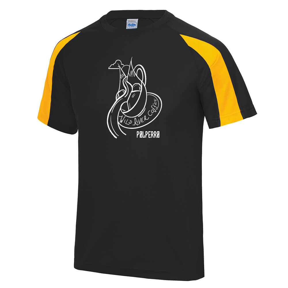 Contrast cool T with Wild River Coffee House Logo JC003