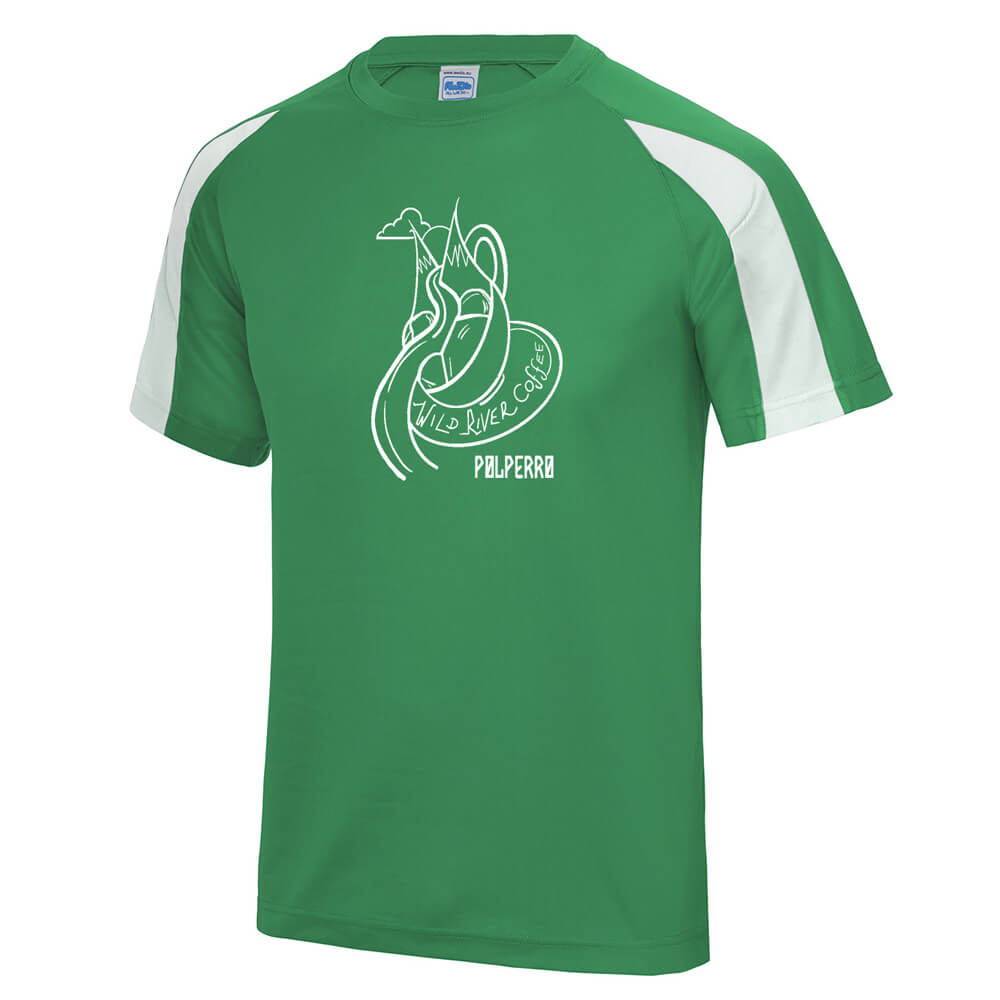 Contrast cool T with Wild River Coffee House Logo JC003