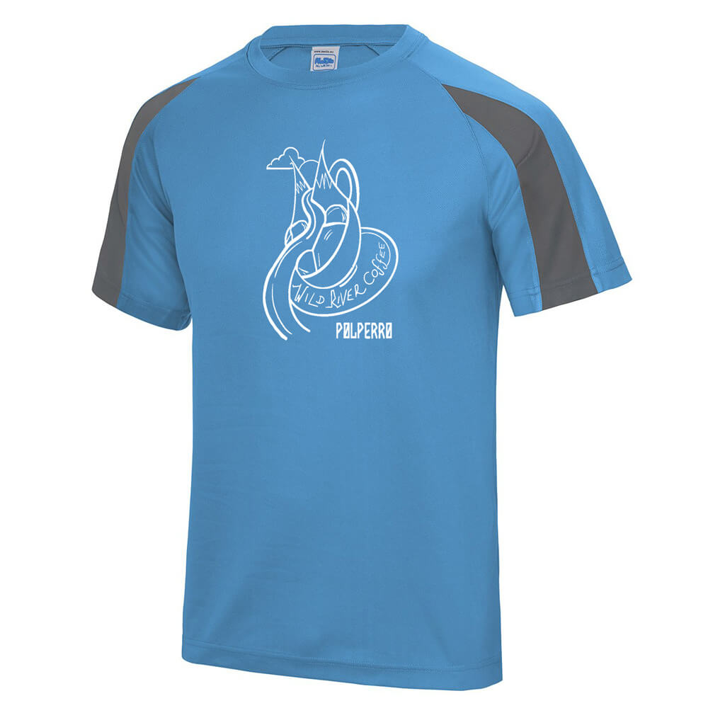Contrast cool T with Wild River Coffee House Logo JC003