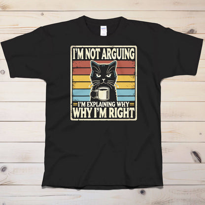 Argumentative Cat Printed T Shirt