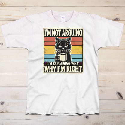 Argumentative Cat Printed T Shirt